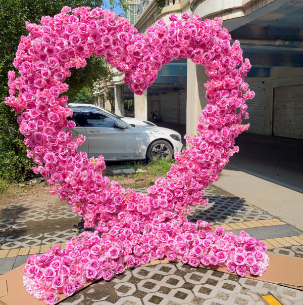 ScreenShot_2026-09-18_155636_121 Hot Pink Heart‑Shaped Floral Arch With Metal Stand, 2M Artificial Rose Heart Flower Backdrop for Wedding Proposal Party Decor
