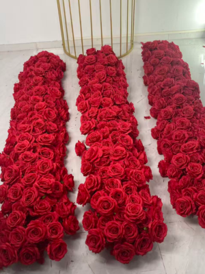 ScreenShot_2026-09-18_173621_731 Solid Red Rose Flower Runner With Stand, 100×40cm Artificial Aisle Floral Row Customizable Length for Wedding Party Decor