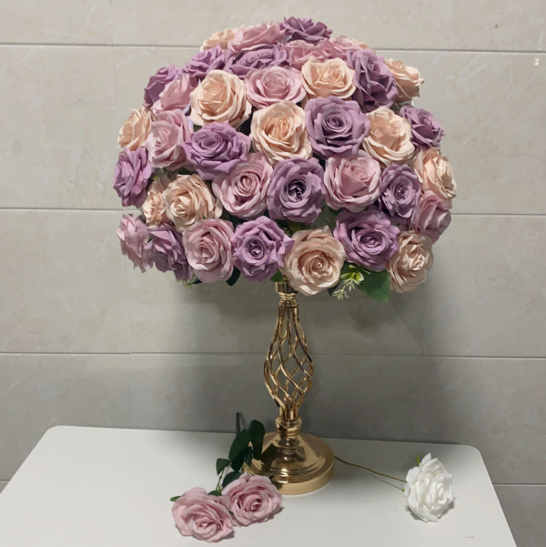 ScreenShot_2026-09-18_180147_530 Purple Champagne Rose Table Centerpiece Flower, 50cm Diameter Artificial Wedding Table Decor, Base Not Included