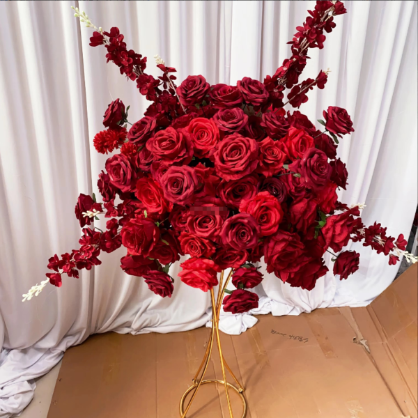 ScreenShot_2026-09-18_180639_442 Burgundy Red Rose Delphinium Table Centerpiece Flower, 60cm Diameter Artificial Wedding Table Decor, Base Not Included