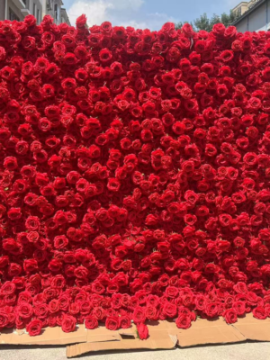 Red Rose Artificial Flower Wall | Wedding & Birthday Party Photo Backdrop, Sold Per Square Meter
