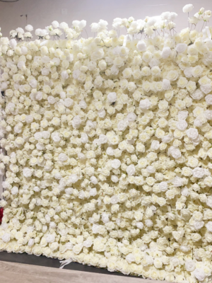 White Rose Artificial Flower Wall | Wedding & Birthday Party Photo Backdrop, Sold Per Square Meter